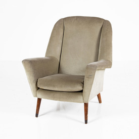 60'S G-Plan Pale Green Draylon Teak Leg Armchair 