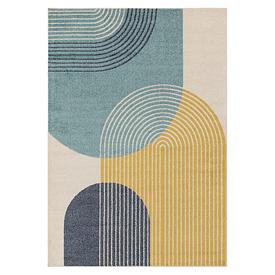 Green / Yellow / Blue / White Curve Arch Pattern Su