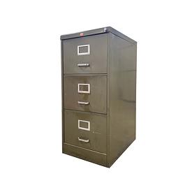 Green Metal / Chrome Handle Howden 3 Drawer Filing Cabinet 