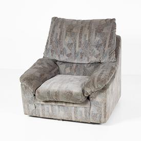 Light Grey / Blue Mosaic Patten Arm Chair Or Recliner 