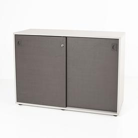 Pale Grey & Graphite 2 Sliding Door Neesh Cupboard 