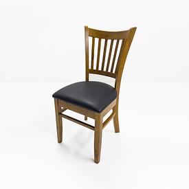 Cherry 6 Slat Back / Black Seat Cafe Chair