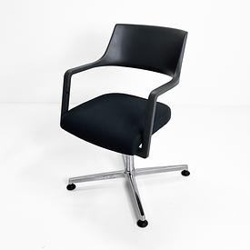 Dark Grey Molded Back/Fabric Seat/Chrome Base Brunner Swivel Desk Chair
