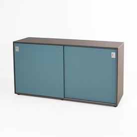 Graphite & Pale Blue 2 Sliding Door Neesh Cupboard 