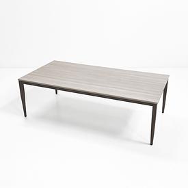 Cream Matt Ceramic / Brown Metal Frame 'Phase' Coffee Table