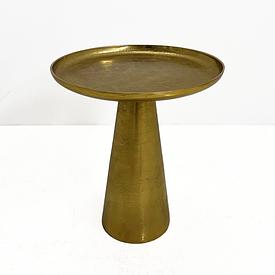 Hammered Brass Tribal Style Tray Top Circ Side Table