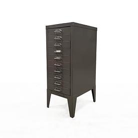 Grey Metal Howden 10 Multi Drawer Howden Cabinet on Feet 