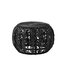 Black Cane & Bamboo MPF 'Beetle' Circ Drum Style Pouffe