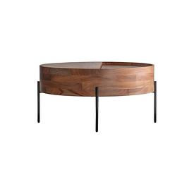 Washed Pine Revolving Top/Black Leg Circ Coffee Table