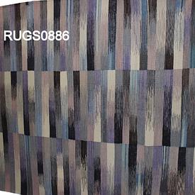 Purple Black & Cream Brush Stroke Lines Kilim Rug (7'8" x 6'2")