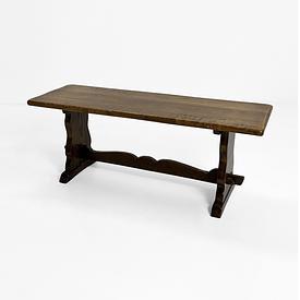 Mid Oak Curved Base Refectory Bench 