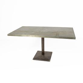 Verdigris Studded Metal with Black Square Base Cafe / Bar Table