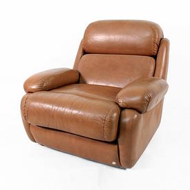 70S Tan Leather Cosford  Roll Back Arm Chair 